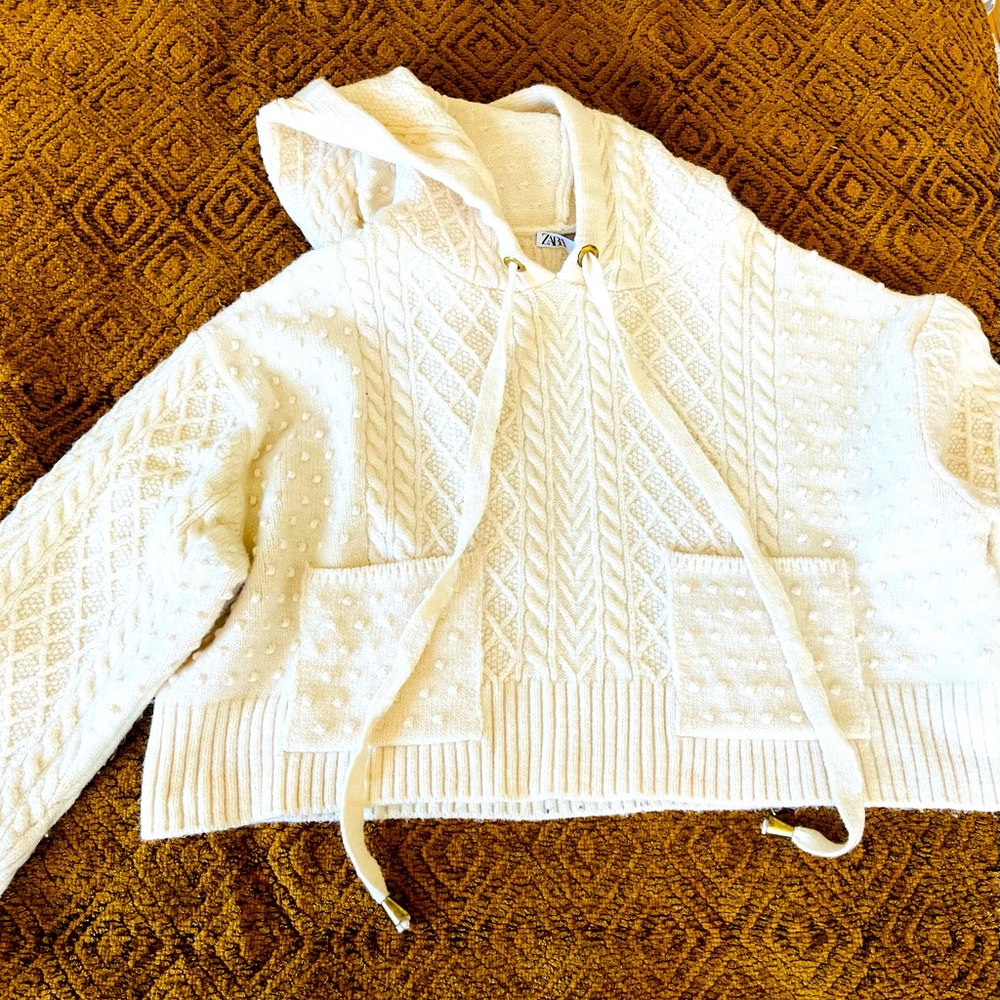 Cropped Zara hooded sweater